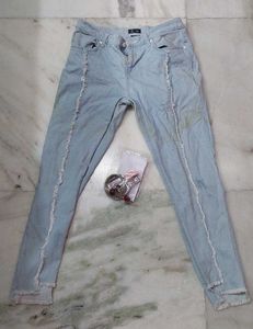 Light Blue Distressed Skinny Jeans