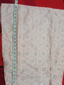 Peach Mirror Work Kurta