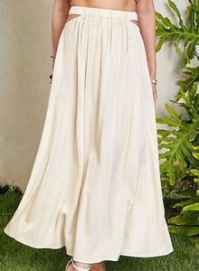 Flowy Cut-Out Maxi Skirt & Black dress combo