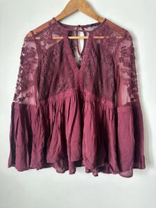 Boho Lace Bell Sleeve Top