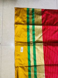 Vibrant Red and Yellow Saree