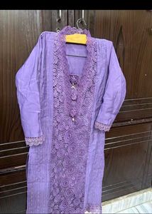 Elegant Purple Lace Kurta