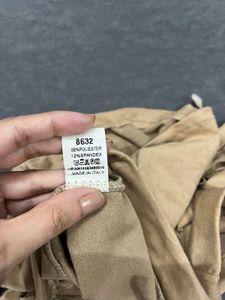 Tan Fringed Suede Shorts