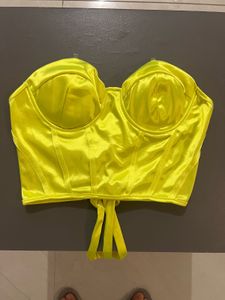 Neon Yellow Corset Top