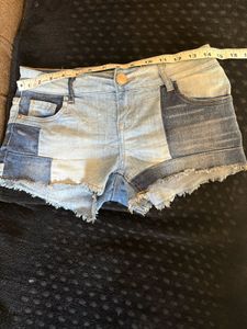 Stylish Patchwork Denim Shorts