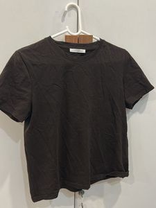 Zara size S  Basic Dark Brown T-Shirt
