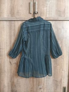 BLUE CHIFFON TOP