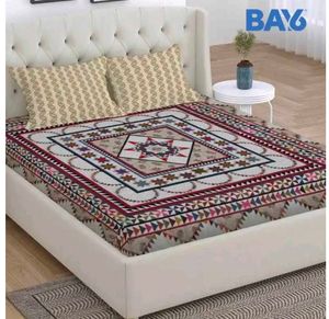 microfiber double bed sheet - Geometric