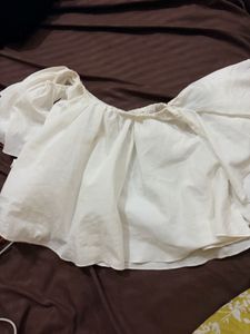 White Off-Shoulder Ruffle Top