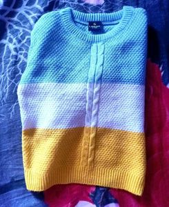 New Striped Colorblock Knit Sweater