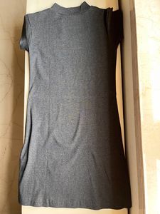 Ribbed Mock Neck Mini Dress