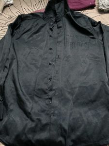 Men's Black Embellished Shirt