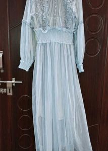 Elegant Light Blue Maxi Dress