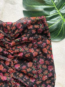 Floral Ruched Mini Skirt