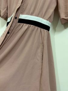 Stalk Buy Love Pink Shirt Dress with Pockets