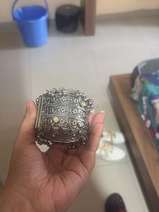 Antique Oxidized Silver Kada Bangle