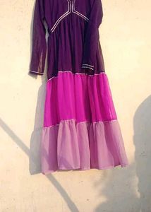 Beautiful Purple &amp; Pink Ethnic Gown