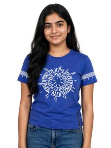 yellow top shirt and Blue Graphic Print T-Shir