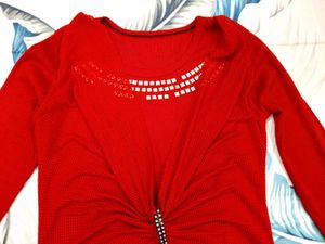 Red Sequins Top Party Wear