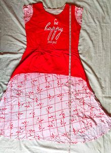 Red And White Frock