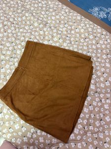 Brown Suede Mini Skirt