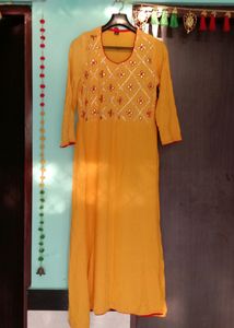 Mustard Colour Kurti