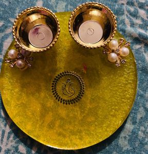 Exquisite Ganesha Diya pooja thali gnesh murti com