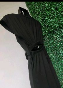 Black Tie Waist Midi Dress..