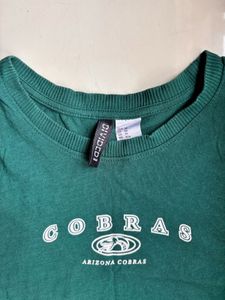 H&amp;M Green Graphic Cropped T-Shirt