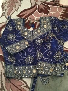 stitch blouse with jaipuri print Beautiful saree