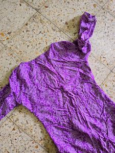 Purple Bandhani Kurta Set with Dupatta