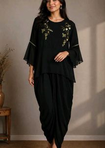 Elegant Brown Embroidered Kurta Set
