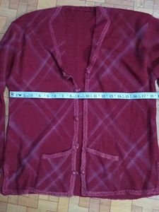 Maroon Knit Cardigan