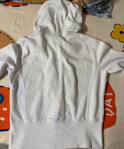 White Graphic Zip-Up Hoodie jacket