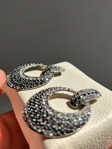 Sparkler Silver Dimond Oxidised Stud Earrings