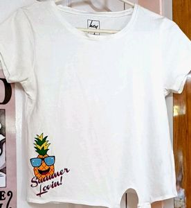 (🎉Freebies Included 🎉)Cute Off White Crop Top