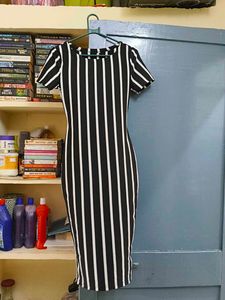 Black & White Striped Bodycon Dress