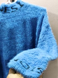 Imported Knit High Neck Sweater with Long Sleeves
