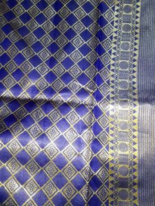 Vibrant Green &amp; Blue Silk Saree New with Tag.