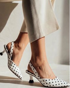 Chic Polka Dot Slingback Heels