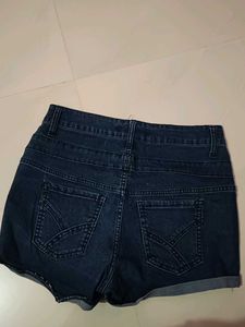 Dark Blue Denim Shorts