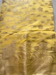 Yellow Silk Saree ( attached blouse)