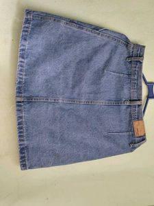 Denim Mini Skirt with Buttons