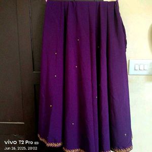 Purple Embellished Blouse With Matching Jewellery