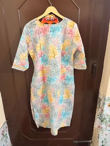 Multicoloured Floral Cotton Suit Set