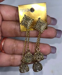 Golden Jhumka Earrings