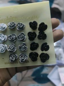 Rose Design Earrings Pack Of 1 Set