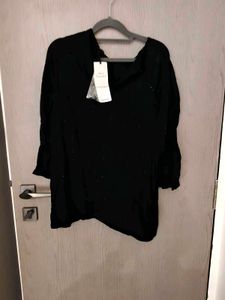 Chic Black Embellished Top