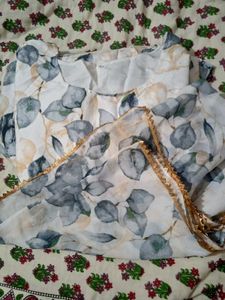 Floral Leaf Print Ethnic Kurta Set