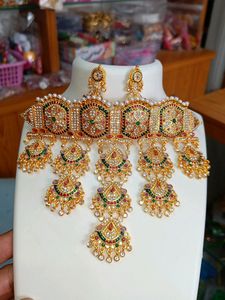 Gold Plated Rajwadi Jewellery Set